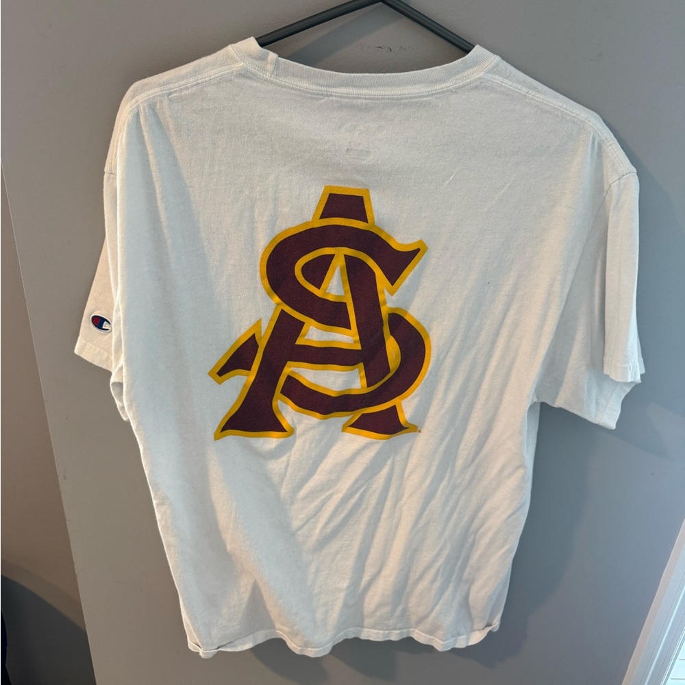 ASU Champion White T-Shirt with Logo